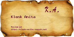 Klenk Anita névjegykártya